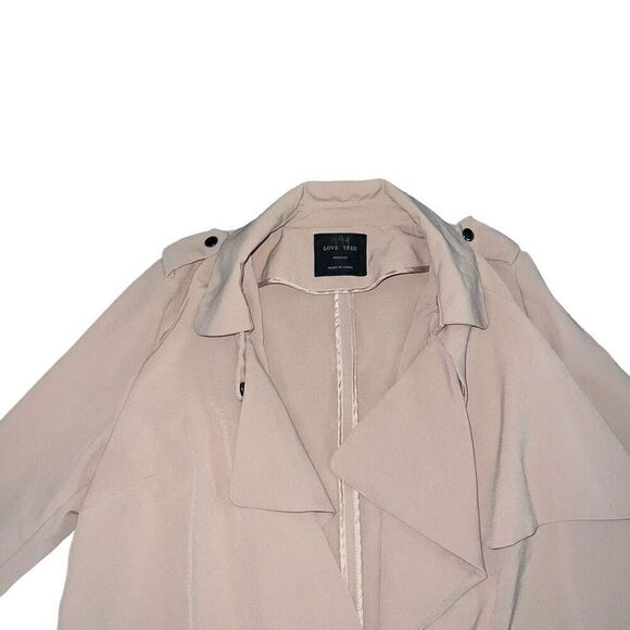 LOVE TREE Tan Trench Coat Size Medium - Picture 5 of 5